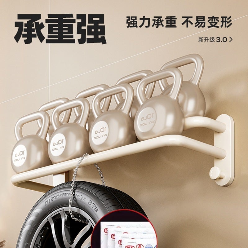 Toilet Non-Perforated Towel Bar Bathroom Wall-Mounted Towel Rack Cream Bath Towel Rack White Storage Shelf - Image 4